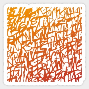 Handwritten Orange Gradient Lettering Pattern for Clothing, Accessories, and Home Decor Sticker